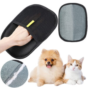Pet Hair Remover Glove & Deshedding Brush for Dogs & Cats