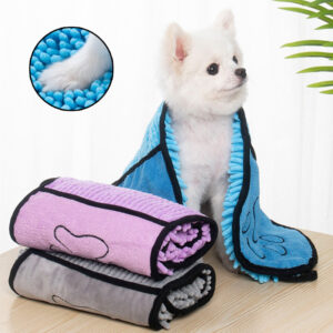 Super Absorbent Microfiber Pet Bath Towel for Dogs & Cats