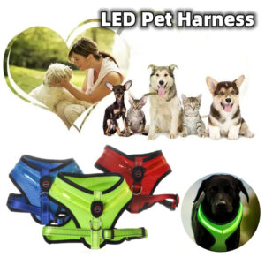 LED USB Rechargeable Reflective Dog Harness Safety Vest for Small & Large Dogs