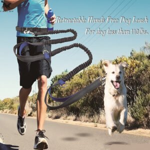 Reflective Double Elastic Dog Running Leash – Multi-Function Pull Leash